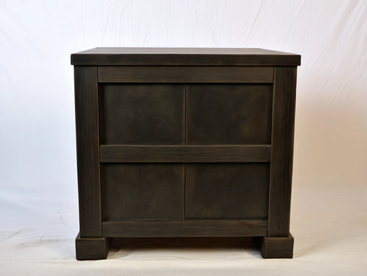 Ciemnobrązowa szafka z litego drewna sosnowego z 2 drzwiami, 76 × 43 × 76 cm